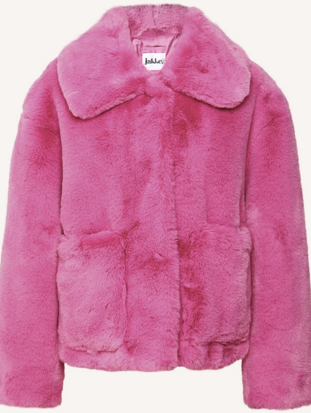 Jakke Pink Traci Women's Jacket Shaggy Faux Fur Collar Winter Luxe Cozy  Glamour